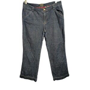 Eddie Bauer Jeans Women's 16 Specialty Dyed Plaid Lined Denim Camping Outdoors